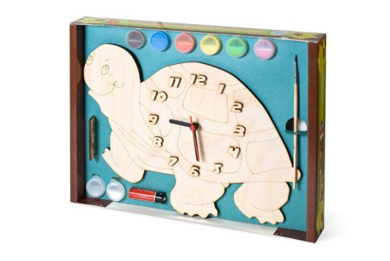 Часы с циферблатом под роспись «Черепаха» с красками