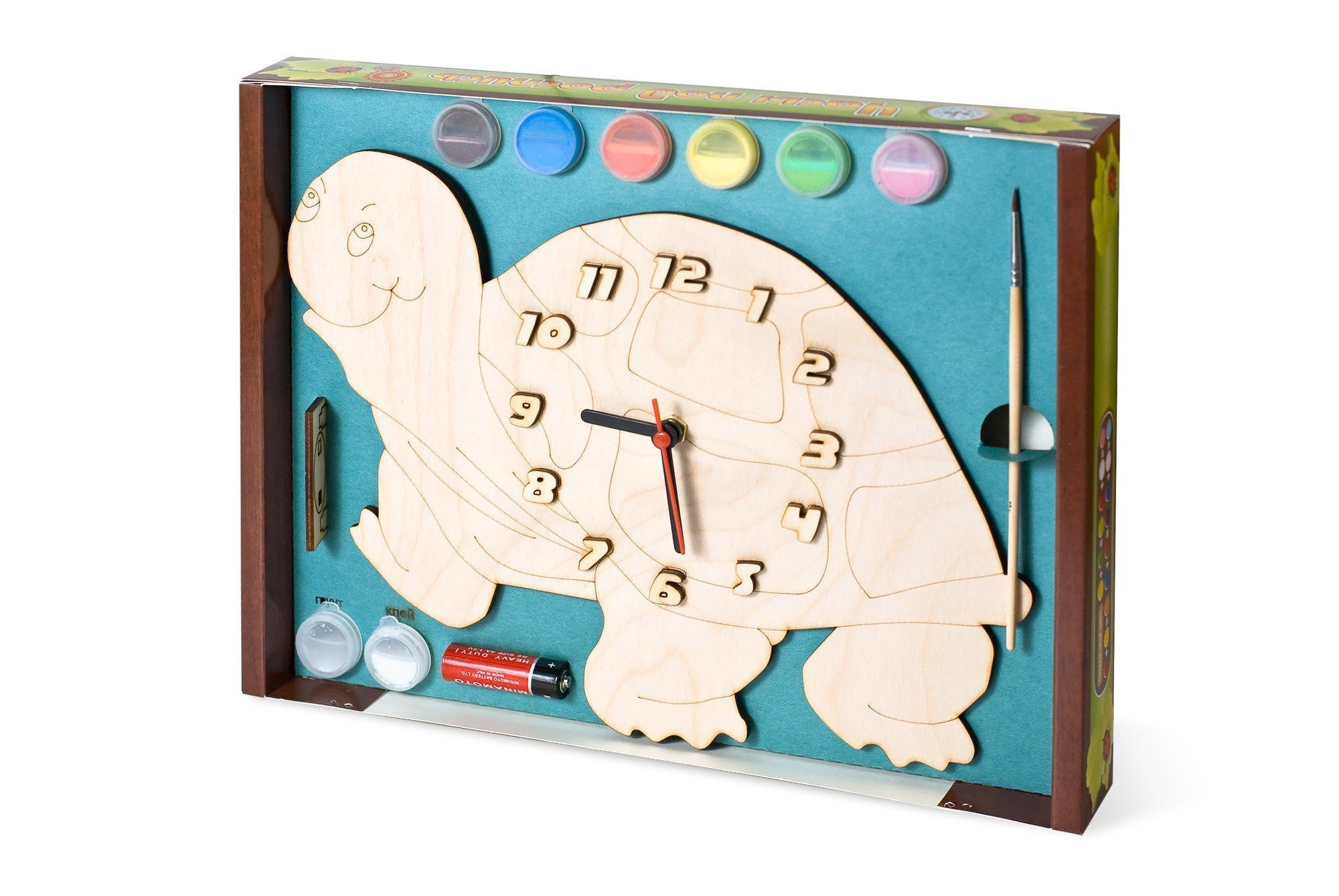 Часы с циферблатом под роспись «Рыбки» с красками