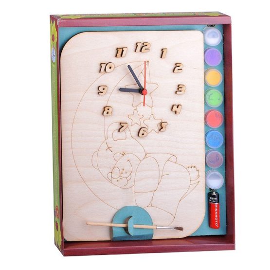Часы с циферблатом под роспись «Мишутка» с красками