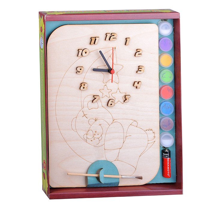 Часы с циферблатом под роспись «Олень» с красками
