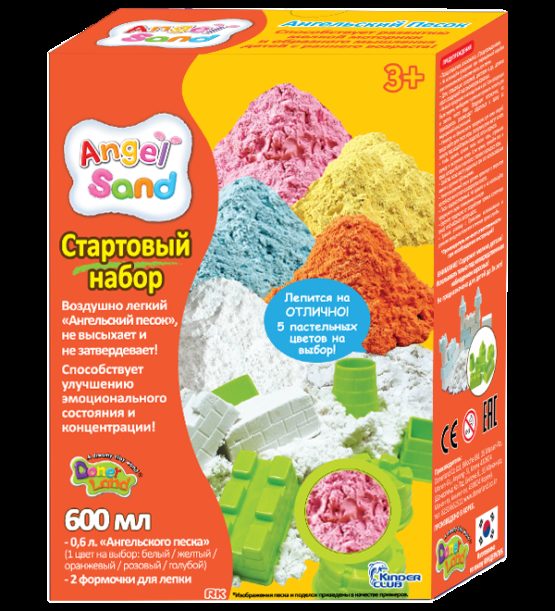 Набор песка для лепки с 2 формочками  Розовый 0,6л  (на русском языке)
