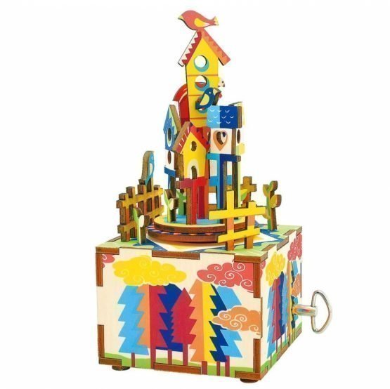 Деревянный 3D конструктор — музыкальная шкатулка Robotime «Замок в небесах»