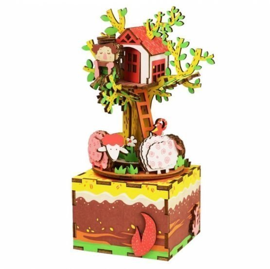 Деревянный 3D конструктор — музыкальная шкатулка Robotime «Дом на дереве»